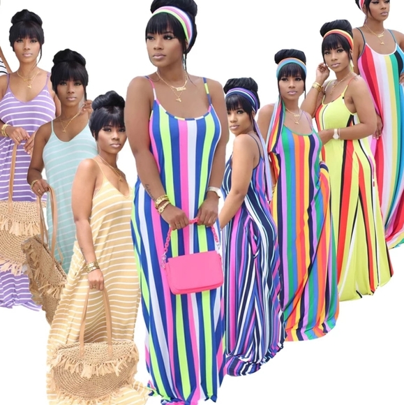 Colorful striped maxi dress - Picture 2 of 2